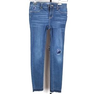 Cute Girls Blue Sequin Jeans